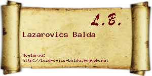 Lazarovics Balda névjegykártya